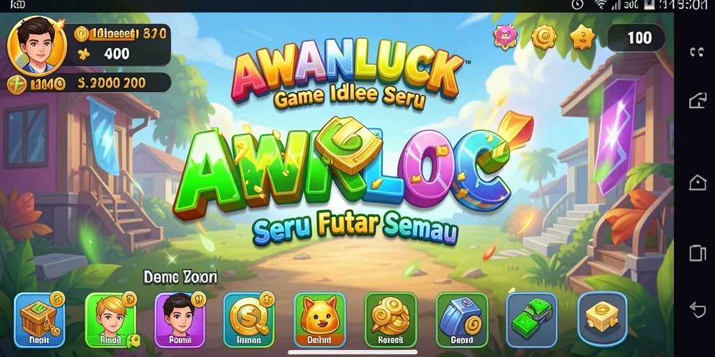 Screenshot gameplay <strong>AWANLUCK</strong> menggambarkan pengalaman Idle yang menyenangkan.