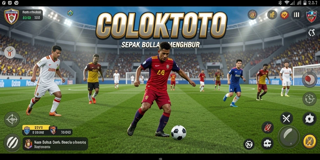 Tampilan gameplay COLOKTOTO dengan aksi menegangkan di lapangan sepak bola.