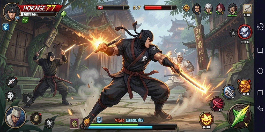 Tampilan gameplay HOKAGE77 yang menegangkan dan mendebarkan.