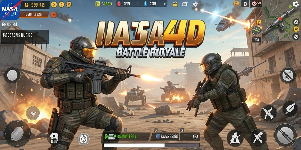 Gameplay intens dari NASA4D dalam mode Battle Royale yang memukau.