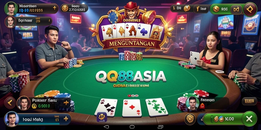 Tampilan gameplay Poker yang menarik di QQ88ASIA.