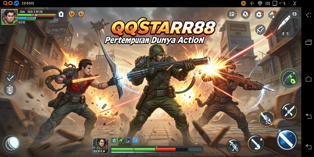 Screenshot menunjukkan aksi mendebarkan dalam permainan QQSTAR88.