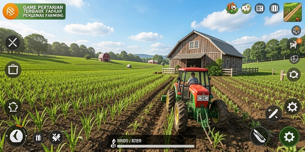 Screenshot gameplay RR789 yang menunjukkan petualangan bertani yang seru.