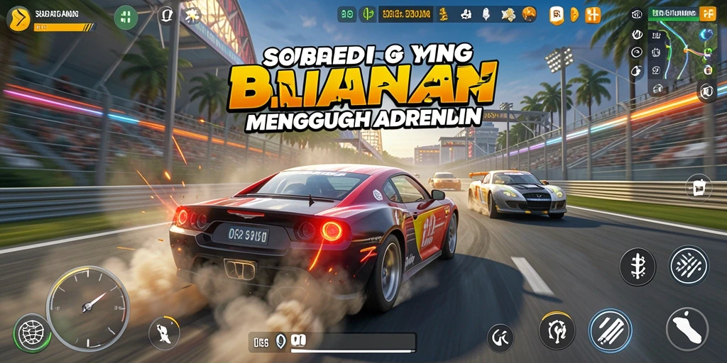 Gameplay Racing yang intens dan penuh aksi.