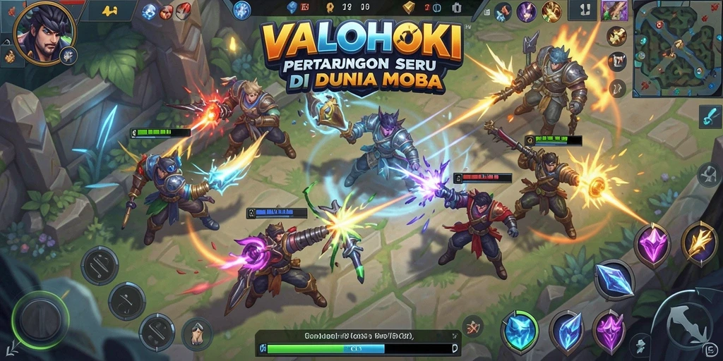Tampilan gameplay seru dari VALOHOKI di arena MOBA.